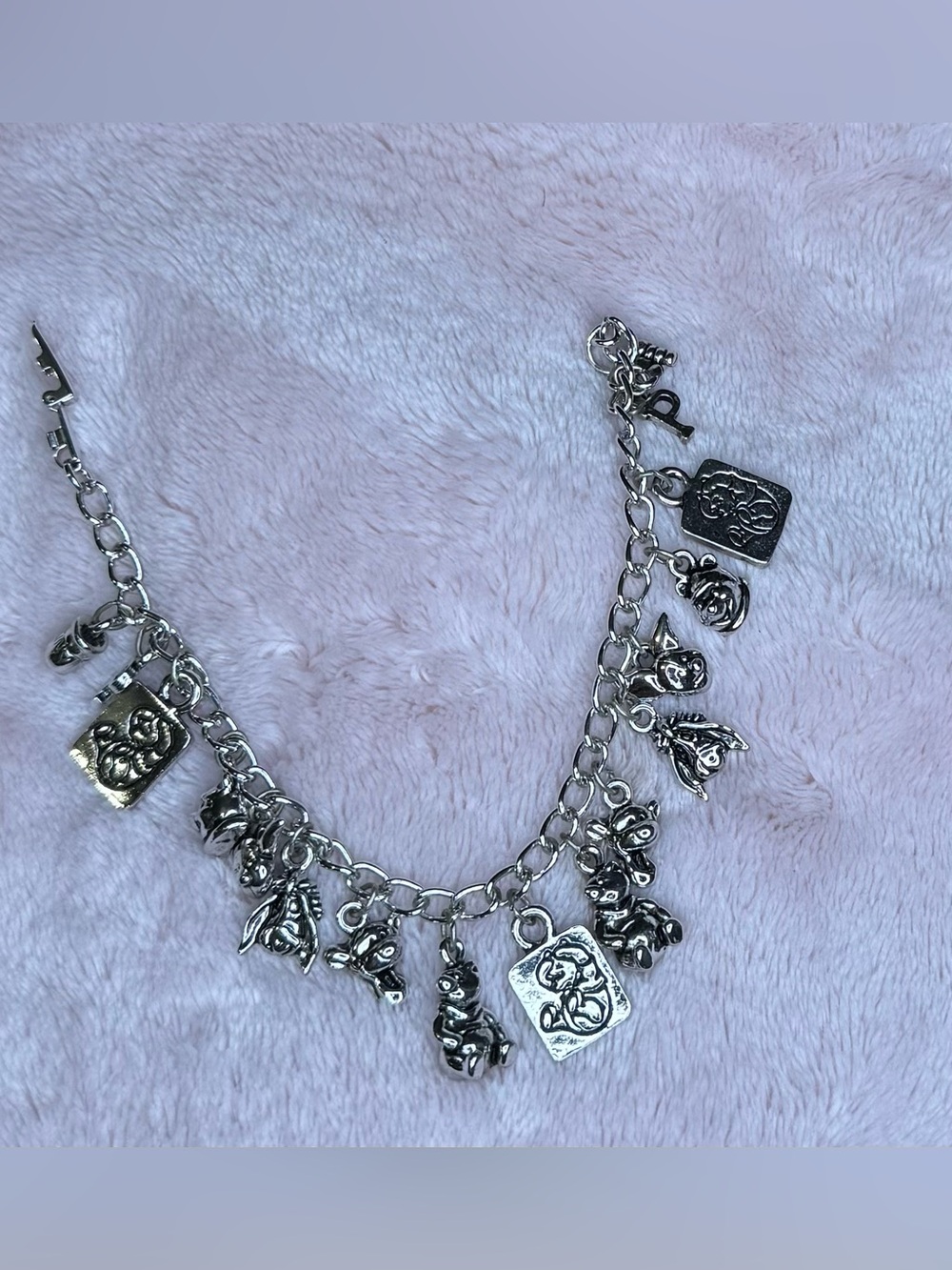 Vintage Disney winnie the pooh silver charm bracelet